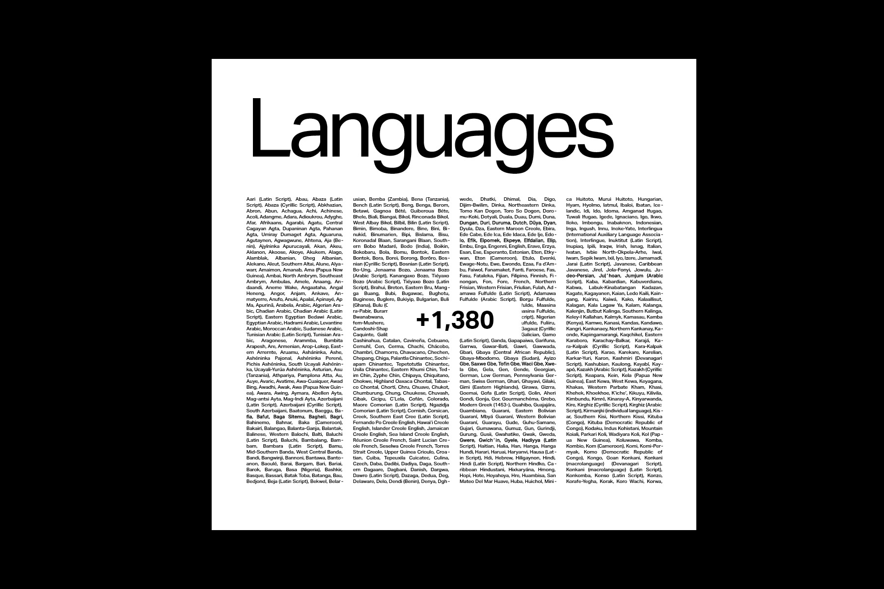 type specimen languages